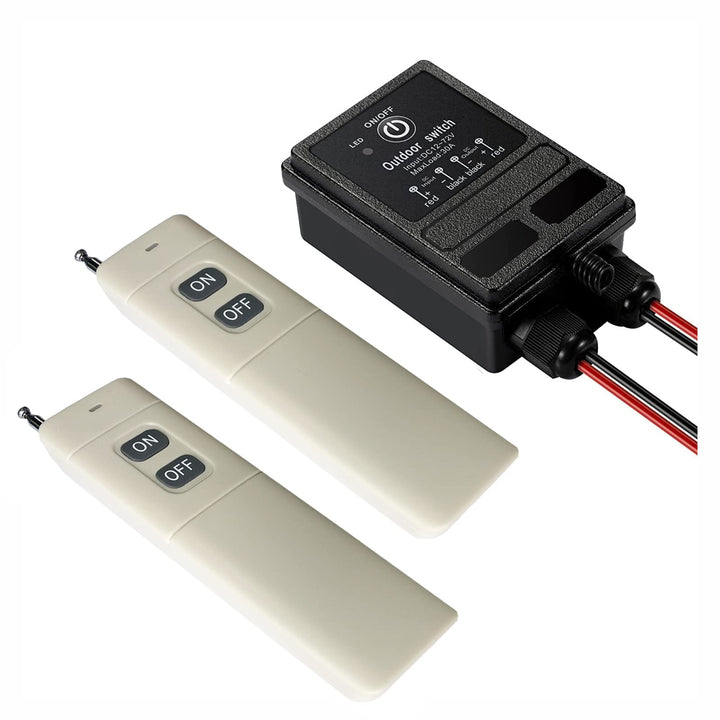 ZHOFONET 12v Funkschalter,IP65 Wasserdicht Fernschalter mit 4900ft Langstrecken,DC 12V/24V/48V/72V/4