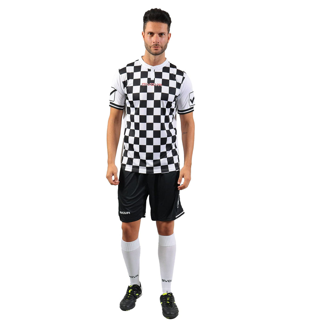 Givova Competition, Kit Fussball Unisex – Erwachsene XL schwarz/weib, XL schwarz/weib