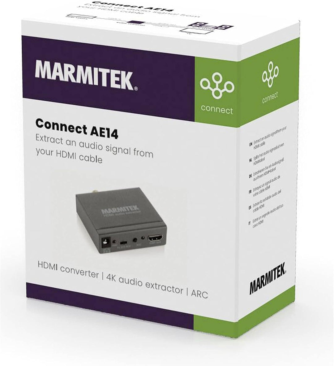 HDMI Extractor Konverter - Marmitek Connect AE14 - HDMI Konverter - 4K Audio Extractor - ARC - Audio