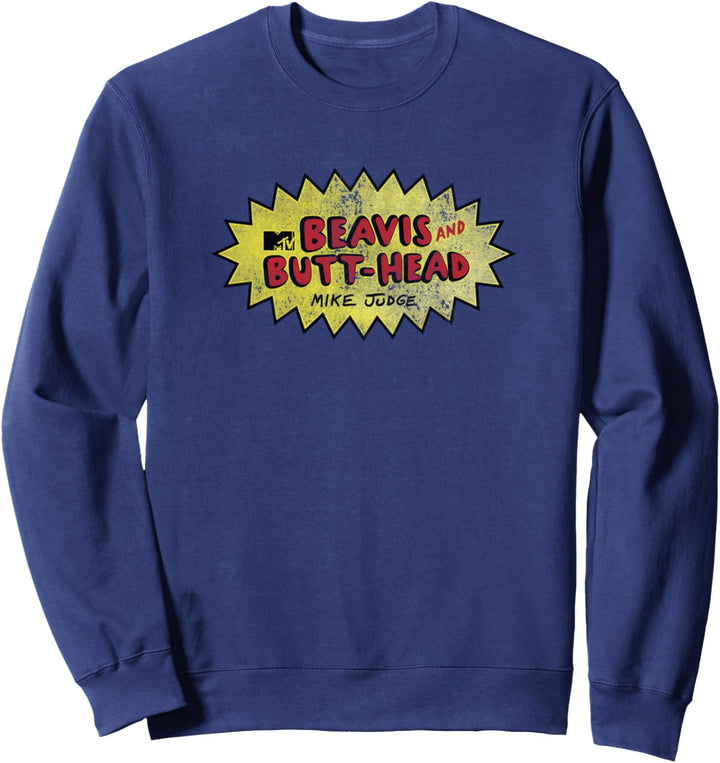 Beavis and Butt-Head Distressed Faded Logo Sweatshirt