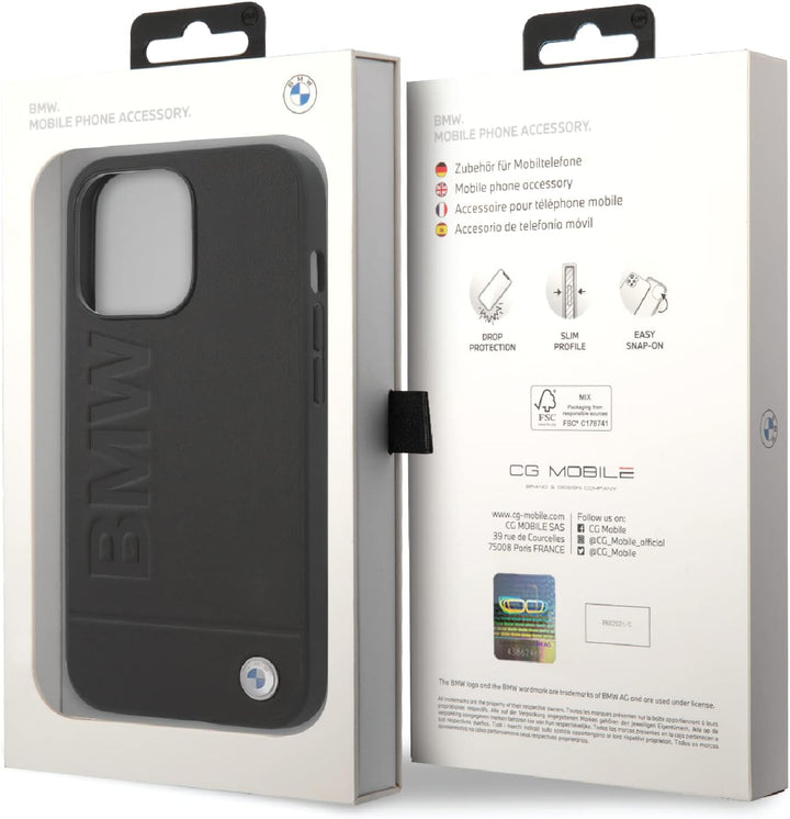 BMW BMHMP14LSLLBK hülle für iPhone 14 Pro 6, 1'' schwarz-Black hardcase Signature Logo Imprint, Navy
