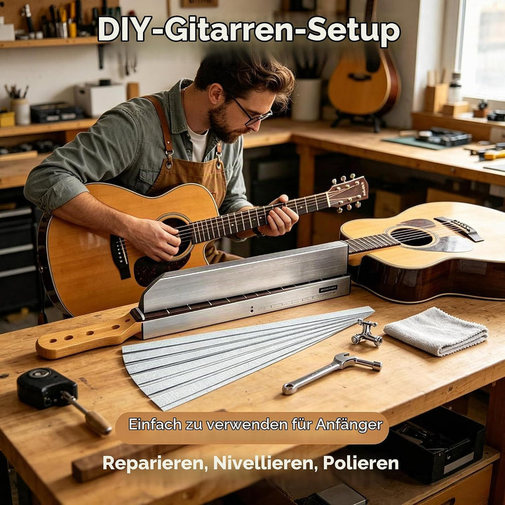 Gitarrenbauer-Werkzeuge, Bund-Nivellierstangen-Set, professionelles Gitarrenhals-Bundbalken-Nivellie