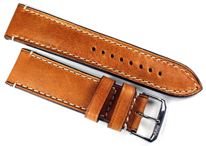 Sulla RIOS 1931 24mm Herren Kalbsleder Deutsch Uhrenarmband Vintage Pilot hell braun CT