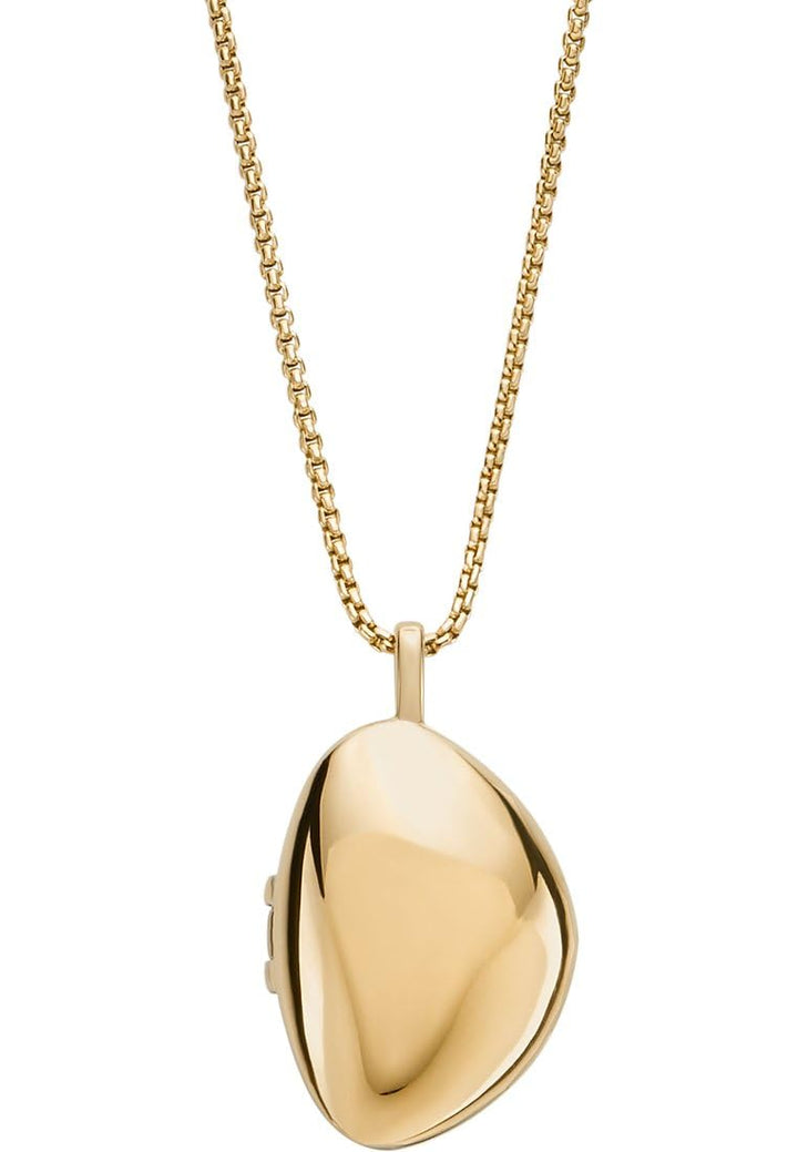 Skagen Damenkette Kariana Anhänger Pebble Edelstahl goldfarben, SKJ1750710 Hell braun, Hell braun