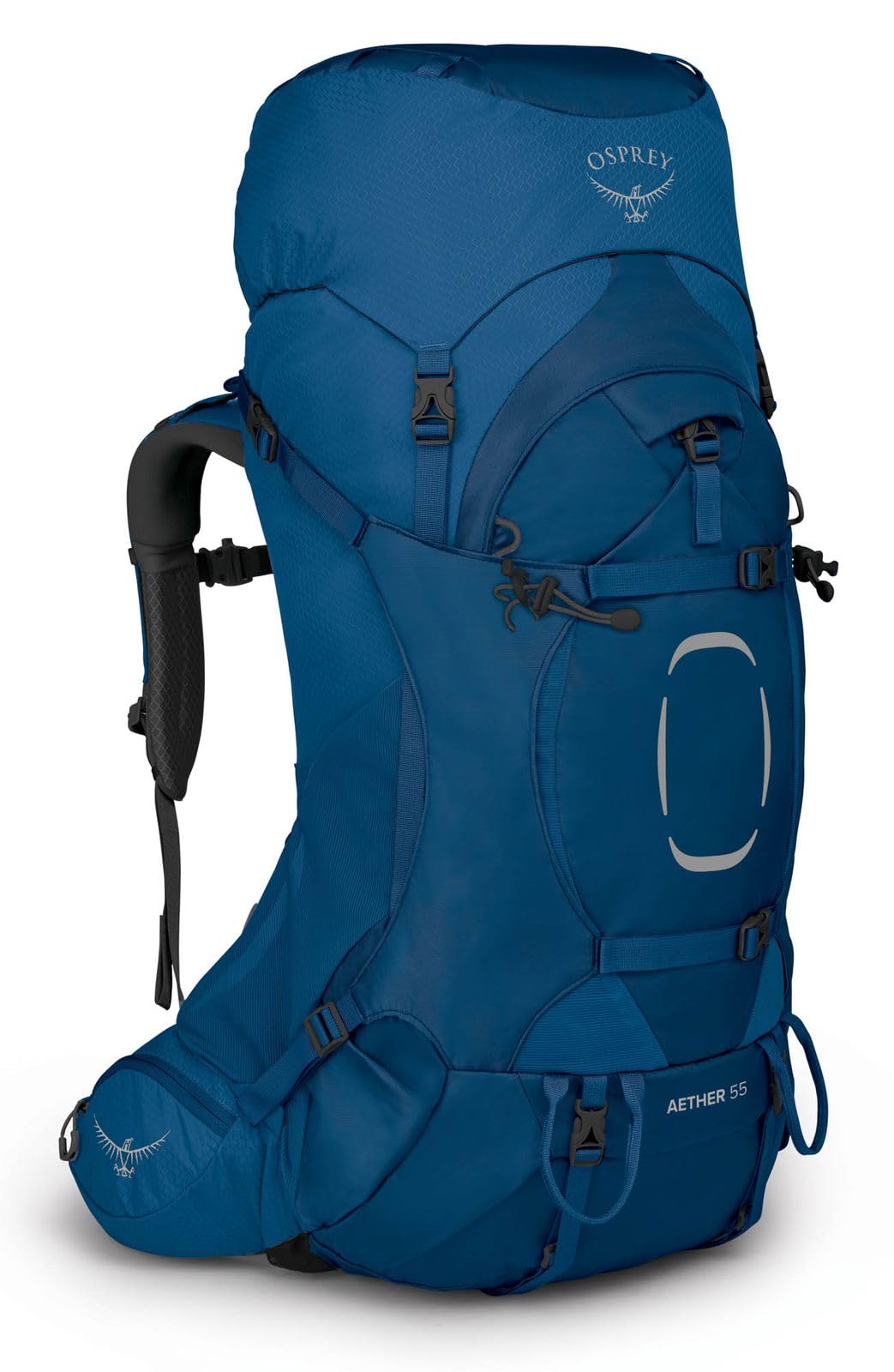 Osprey Aether 55 Trekkingrucksack für Männer Deep Water Blue S-M, Deep Water Blue S-M