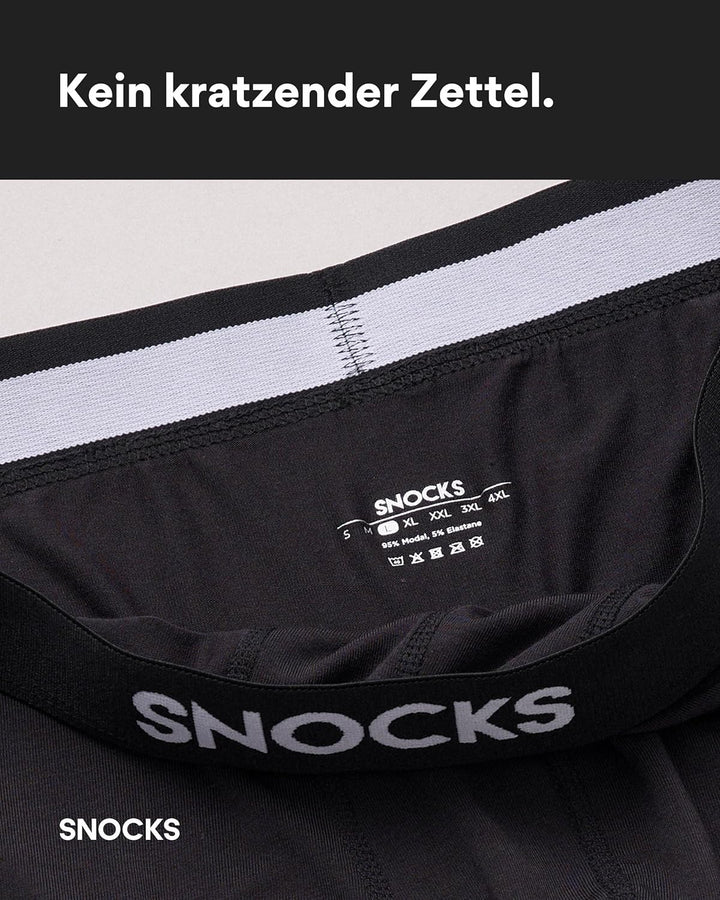 Snocks Premium Boxershorts Herren aus Lenzing Modal (3X) Extra weiches Material L 3x Schwarz, L 3x S