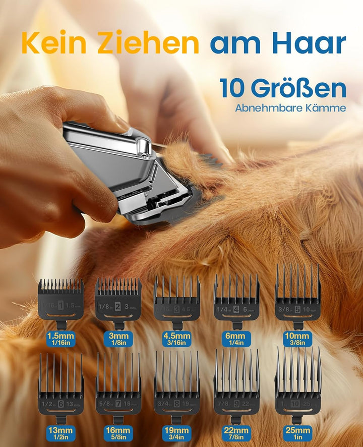 oneisall 3 in 1 Hundeschermaschine dickes/dichtes Fell+Hundestaubsauger mit Bürste, Super Saugkraft