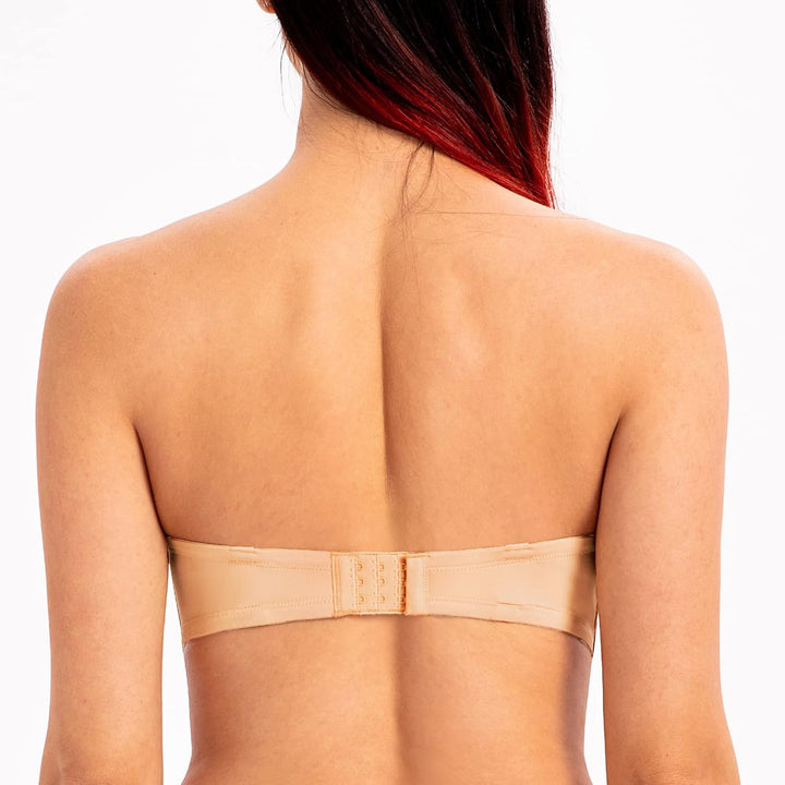 MELENECA Damen Push-Up Trägerlos BH - Bügel BH mit geformte Cups 70B Sonnenkuss, 70B Sonnenkuss