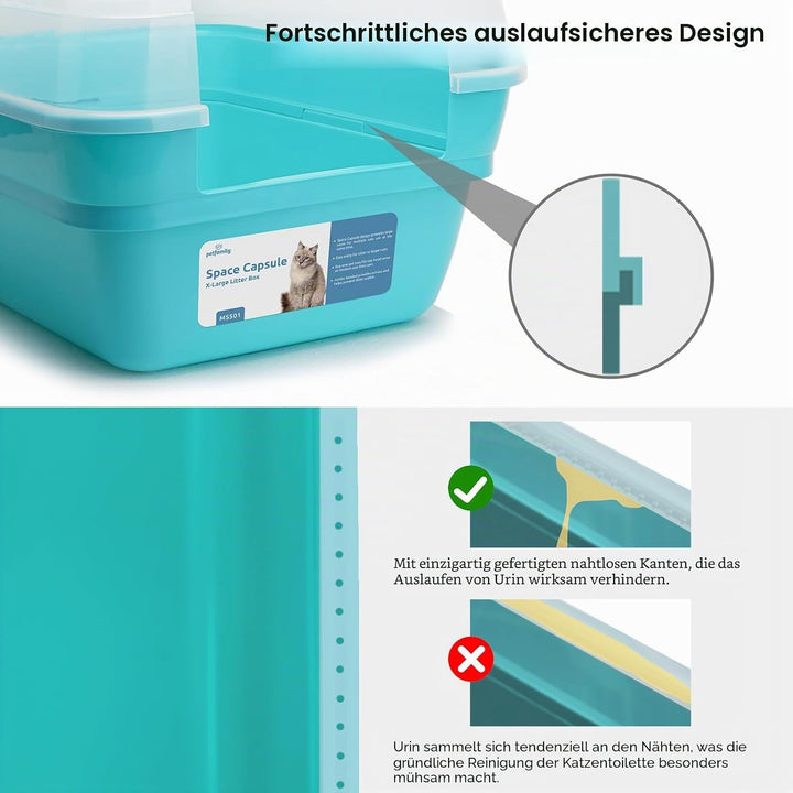 3in1 katzenklo mit Deckel gross katzentoilette, Jumbo Hooded Katzentoilette XXL Katzen klo mit Haube