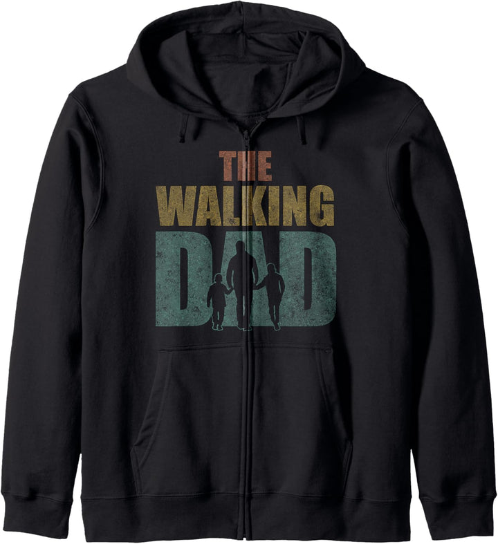 The Walking Dad 2 Kinder|Geschenk zum Vatertag|lustiges Papa Kapuzenjacke