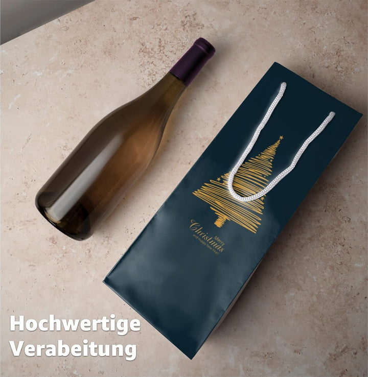 36x Weihnachtstaschen Flaschentüten für Weihnachten - Weintragetaschen &amp; Weintüte - Flaschen &amp; Weine