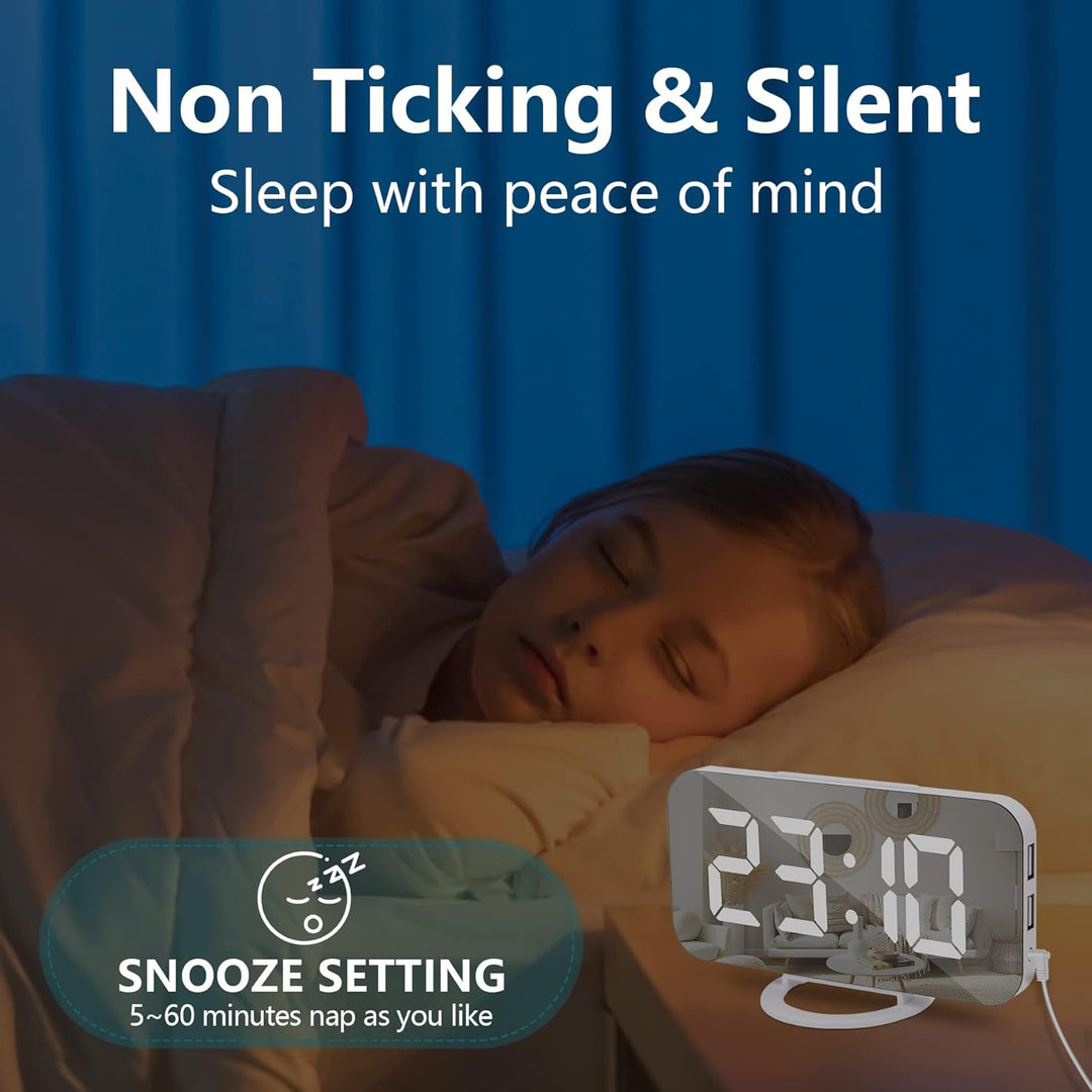 U-picks Wecker Digital, LED Digitale Uhr, 6,5" Digitaler Wecker Tischuhr mit Snooze, Verstellbare He