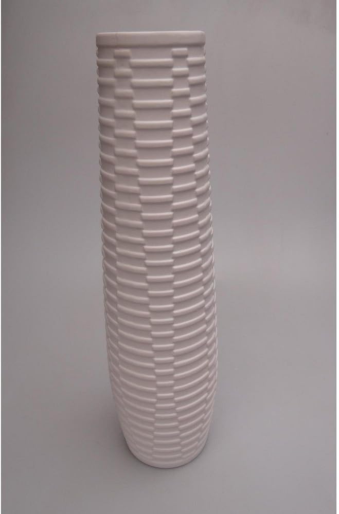 Casablanca Vase Catania Ker.weiss,H.59/D.16cm Höhe 57 cm Weiss, Höhe 57 cm Weiss