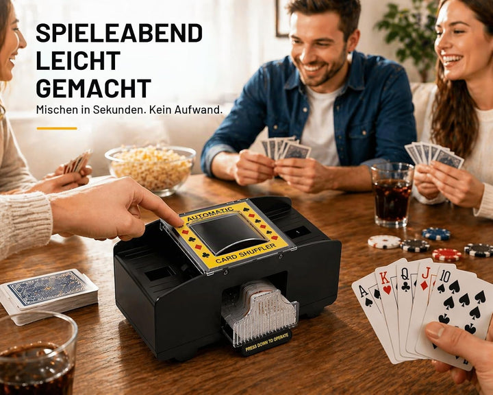 Kartenmischmaschine Elektrische für 1-2 Decks, Automatischer Kartenmischer für UNO, Poker, Skyjo, Sk