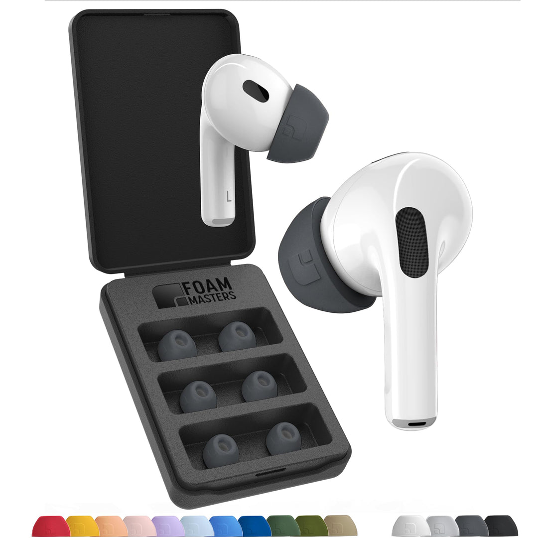 Foam Masters Ohrstöpsel aus Memory-Schaum für AirPods Pro 1. und 2. Generation, 3 Paar, neue Version