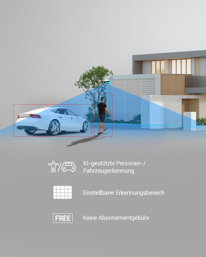 EZVIZ 2K WLAN IP PT Kamera, Outdoor Kamera mit KI-Personenerkennung, Active Verteidigung, 30 Meter F