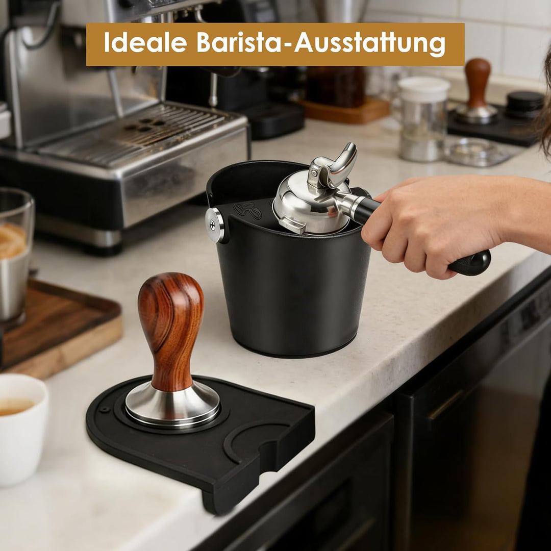 Abklopfbehälter für Siebträger,Gross Knock Box Stossdämpfende,Kaffeesatz Abschlagbehälter mit Abnehm