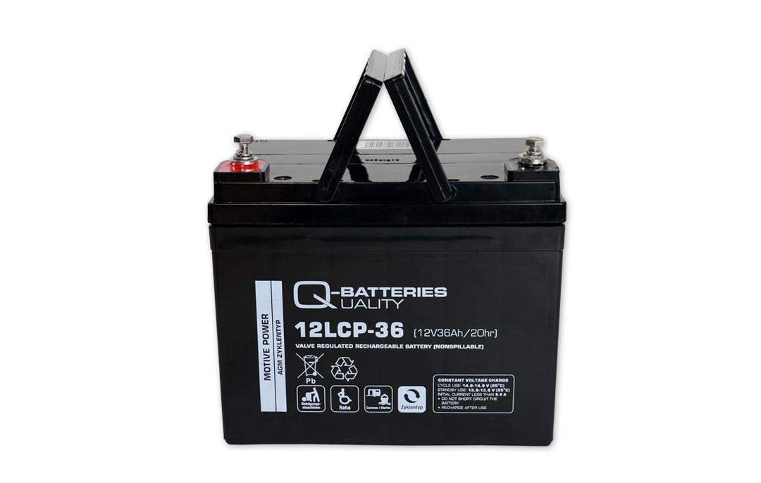 Q-Batteries 12LCP-36 / 12V - 36Ah Blei Akku Zyklentyp AGM - Deep Cycle