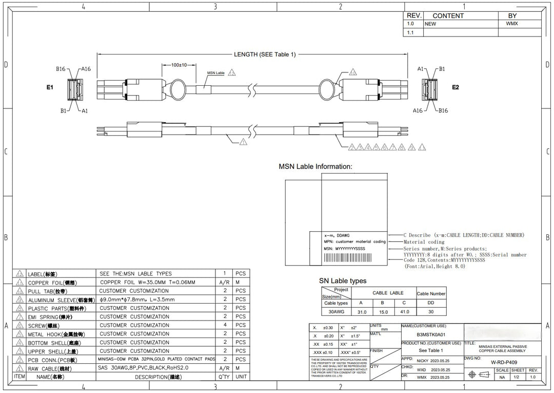 ipolex Für Cisco CAB-STK-E-0,5M Stacking-Kabel, kompatibel mit Catalyst 2960-X und 2960-XR, Stacking