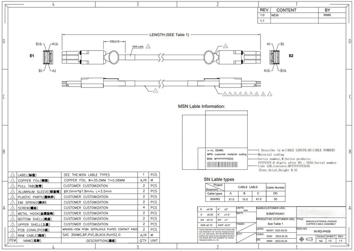 ipolex Für Cisco CAB-STK-E-0,5M Stacking-Kabel, kompatibel mit Catalyst 2960-X und 2960-XR, Stacking