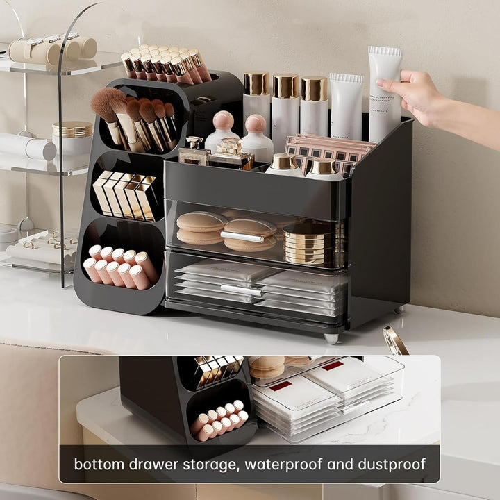 Kosmetik Organizer mit Schubladen,Schminktisch Organizer Grosse für Makeup,Schminke und Skincare Auf