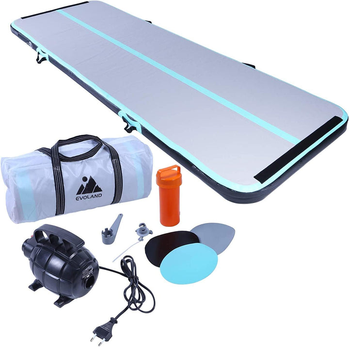EVOLAND Turnmatte Aufblasbar, Tumbling Matte, Aufblasbare Matte Tumbling Track mit elektrischer Pump