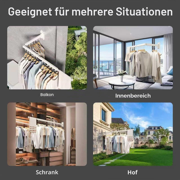 Wäscheständer Wandmontage ausziehbar &amp; klappbar, platzsparender Wand Wäscheständer aus Aluminium, Wa