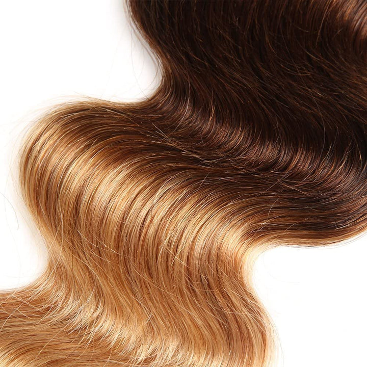 Ombre Menschenhaarbündel Ombre Brasilianisches Haar Körperwelle (T1B/4/27,10 12 14 Zoll) 100% unvera