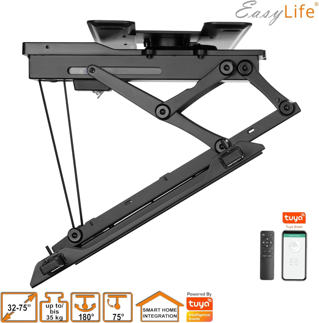 EasyLife TV Deckenhalterung elektrisch drehbar & schwenkbar + Smart Home Integration, 32-75 Zoll, VE