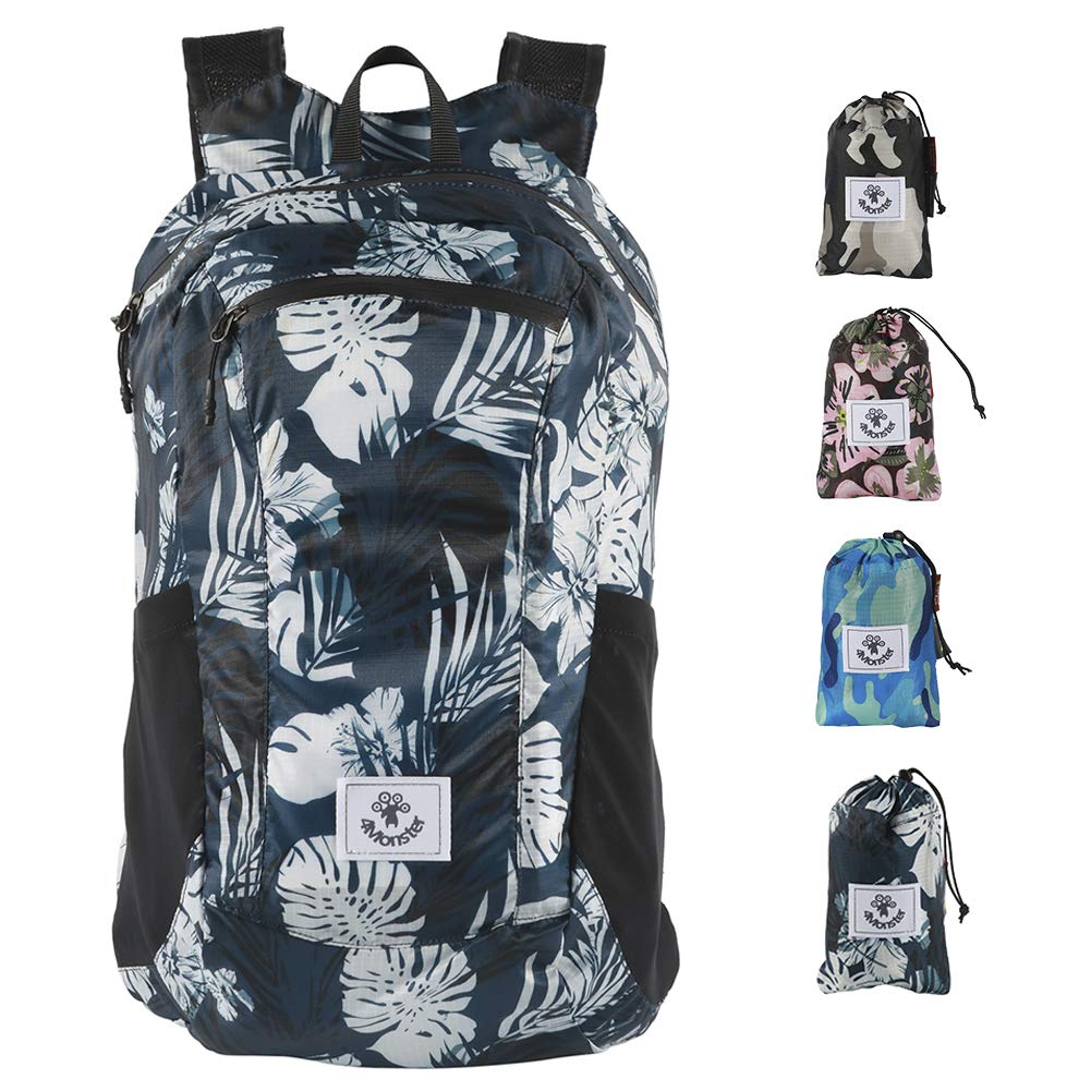 4Monster Faltbarer Rucksack Ultra Leicht, Unisex Tagesrucksack Outdoor, Wasserdichter Wanderrucksack