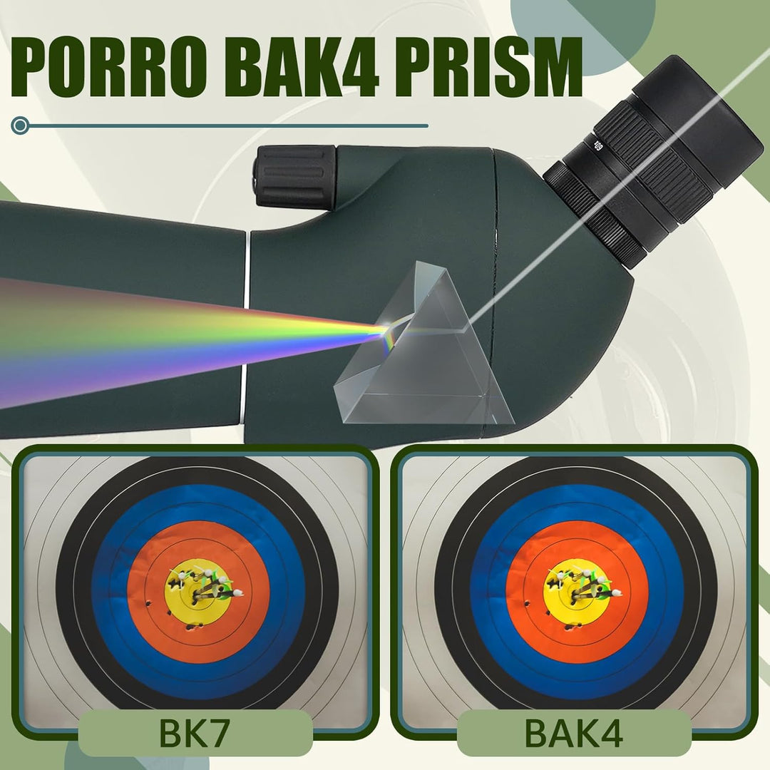 Svbony SV28PLUS Spektiv mit Stativ, 20-60x60mm BAK4 FMC Objektiv, Wasserdicht Beschlagfrei, Spektive