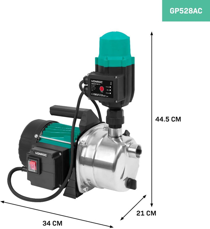 Hydrophorpumpe/Automatikpumpe – 1000 W – 3500 l/h | Mit Druckschalter – Trockenlaufschutz