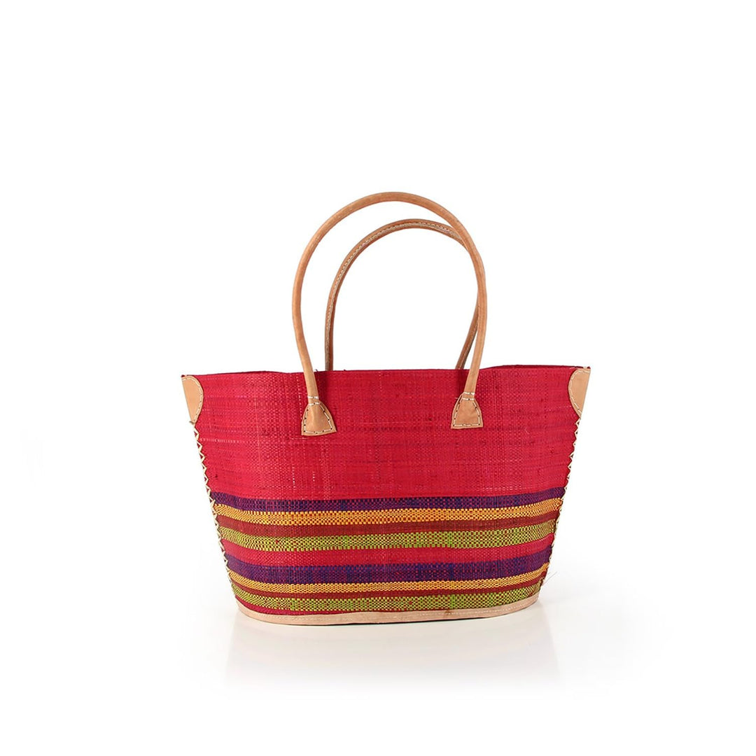 bunte Korbtasche aus Raphia/Bast Strandtasche Shopper Korb Einkaufskorb (IMITO), Imito