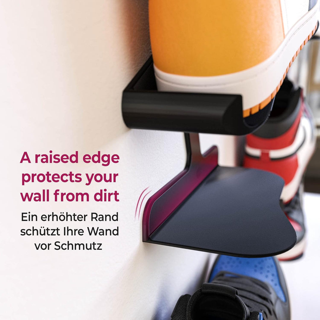 Mobilefox Sneaker Wandhalterung Schuh Regal Schwebend Wandhalter Schuhablage Display Schwarz 1 Stück