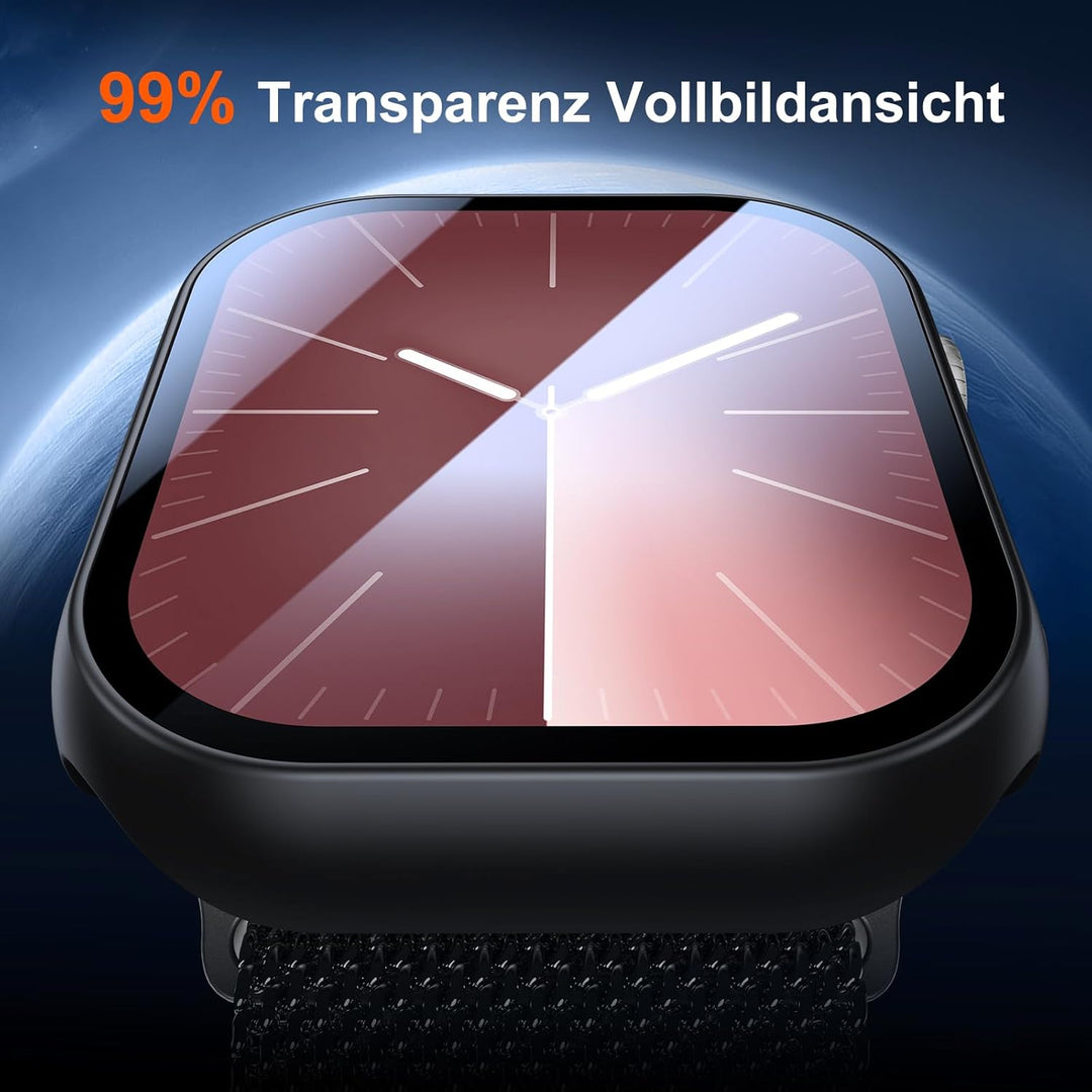 UM UNIQUEME für Apple Watch Series 10 46mm Hülle - 2 Stück, 360° Rundum Ultradünne PC Hard Schutzhül