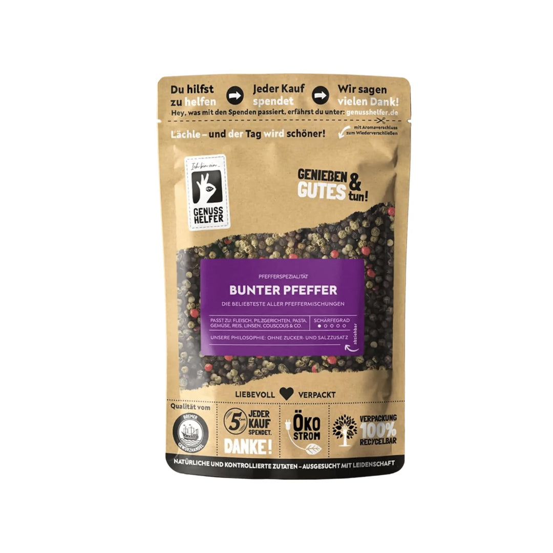 Bremer Gewürzhandel bunter Pfeffer, ganz, aromatische Pfefferkörner bunt, zum Kochen von herzhaften