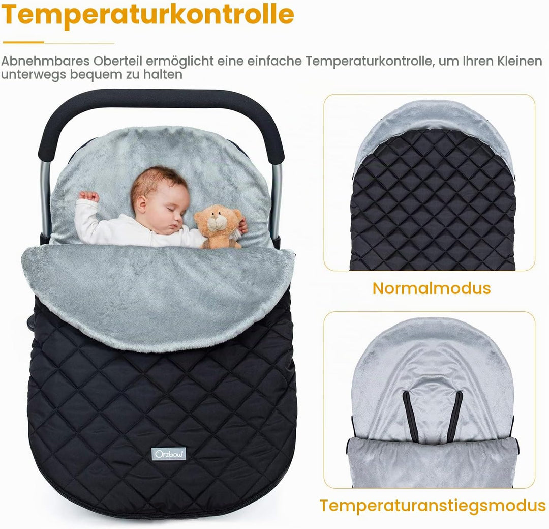 Orzbow Winter Baby Fusssack für Babyschale,Frühjahr Universal Einschlagdecke für Autositz &amp; Maxi-Cos
