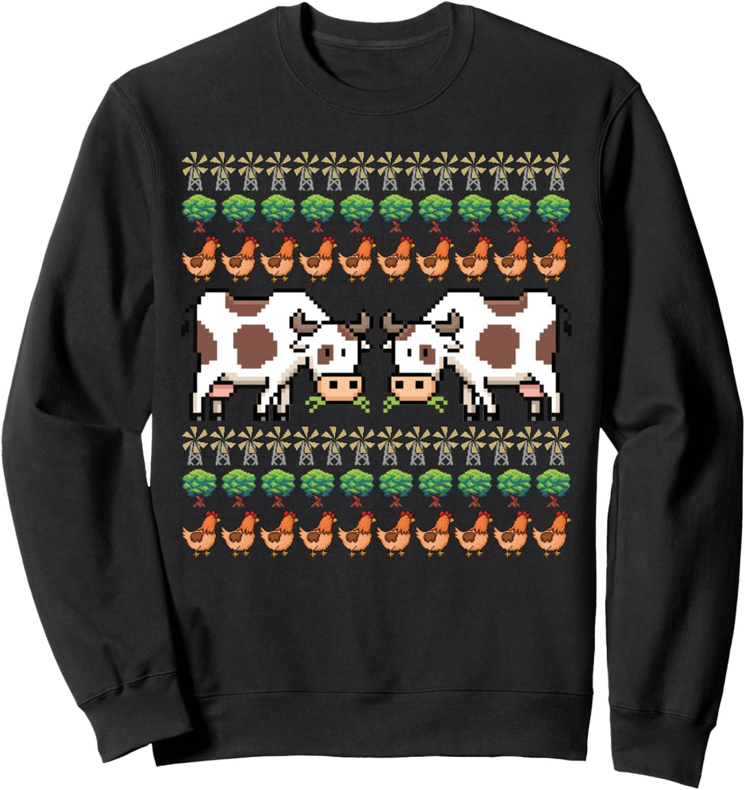 Kühe Ugly Christmas Weihnachtsfeier Motiv Sweatshirt