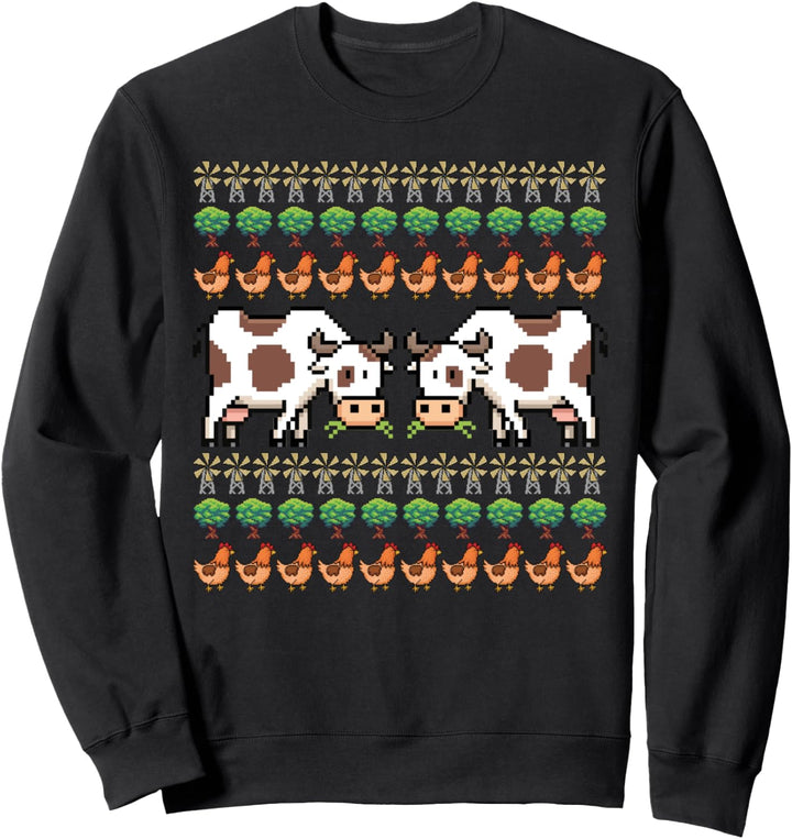 Kühe Ugly Christmas Weihnachtsfeier Motiv Sweatshirt