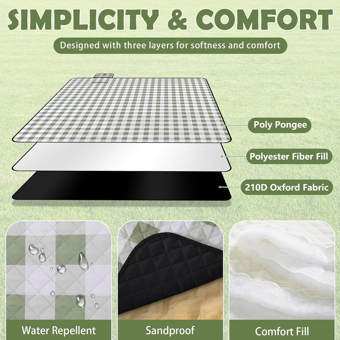 Picknickdecke wasserdicht, Extra grosse Picknickmatte 200x200 cm, sandabweisend waschbar Camping Str
