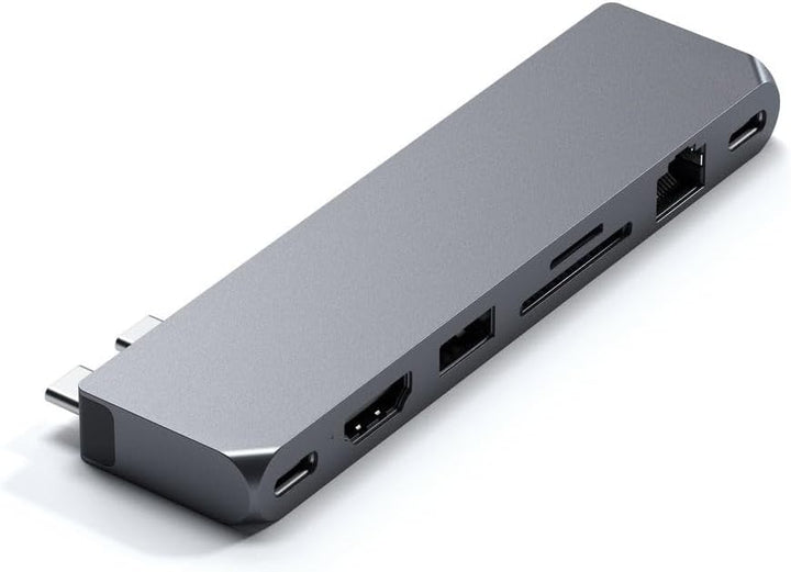 SATECHI USB-C Hub Multiport Adapter Pro Hub Max – USB4, USB-A Daten, USB-C Daten, Gigabit Ethernet,