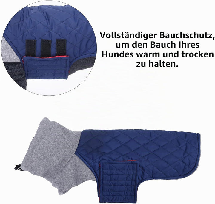 Geyecete Hundemantel Dackel, Dackel Wintermantel, Warmer Quilten Miniatur Dackelmantel mit Geschirr