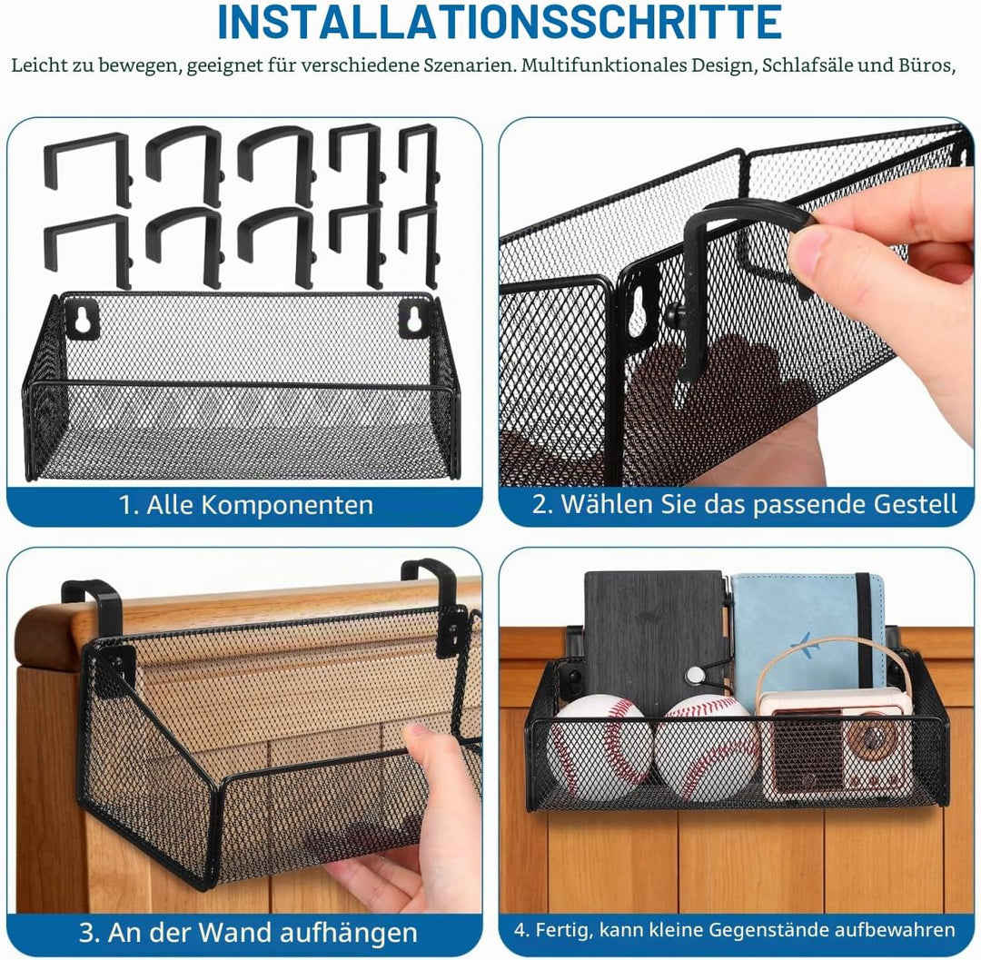 GALPADA Metall Aufbewahrungskorb mit Handyhalterung zum Aufhängen für Schlafzimmer Etagenbetten und