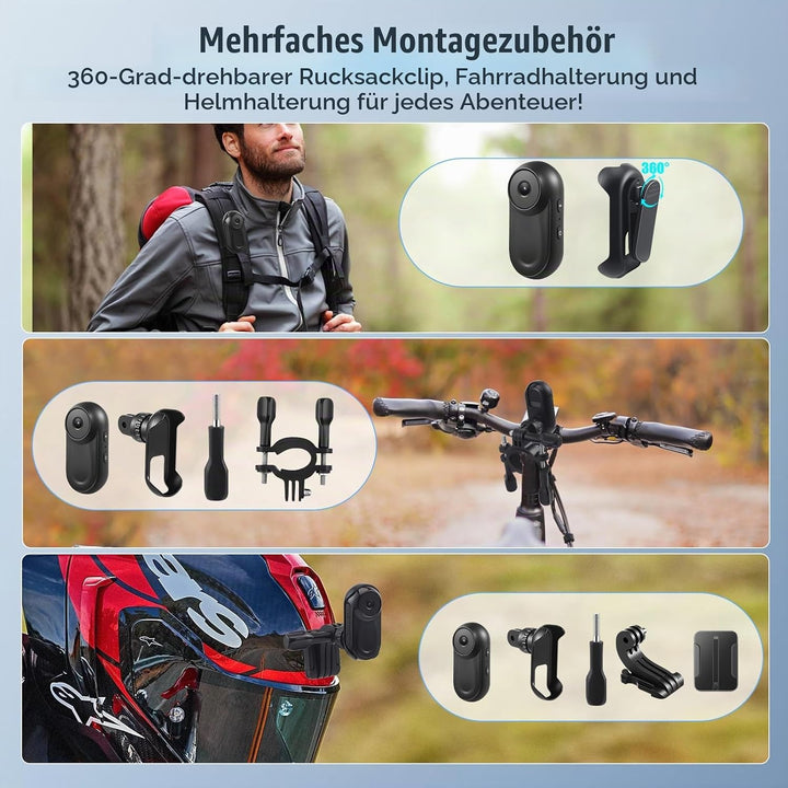 Mini Action Cam mit 64G Speicherkarte, 1080P HD und 130° Weitwinkel, Tragbare Kabellose Magnet Actio
