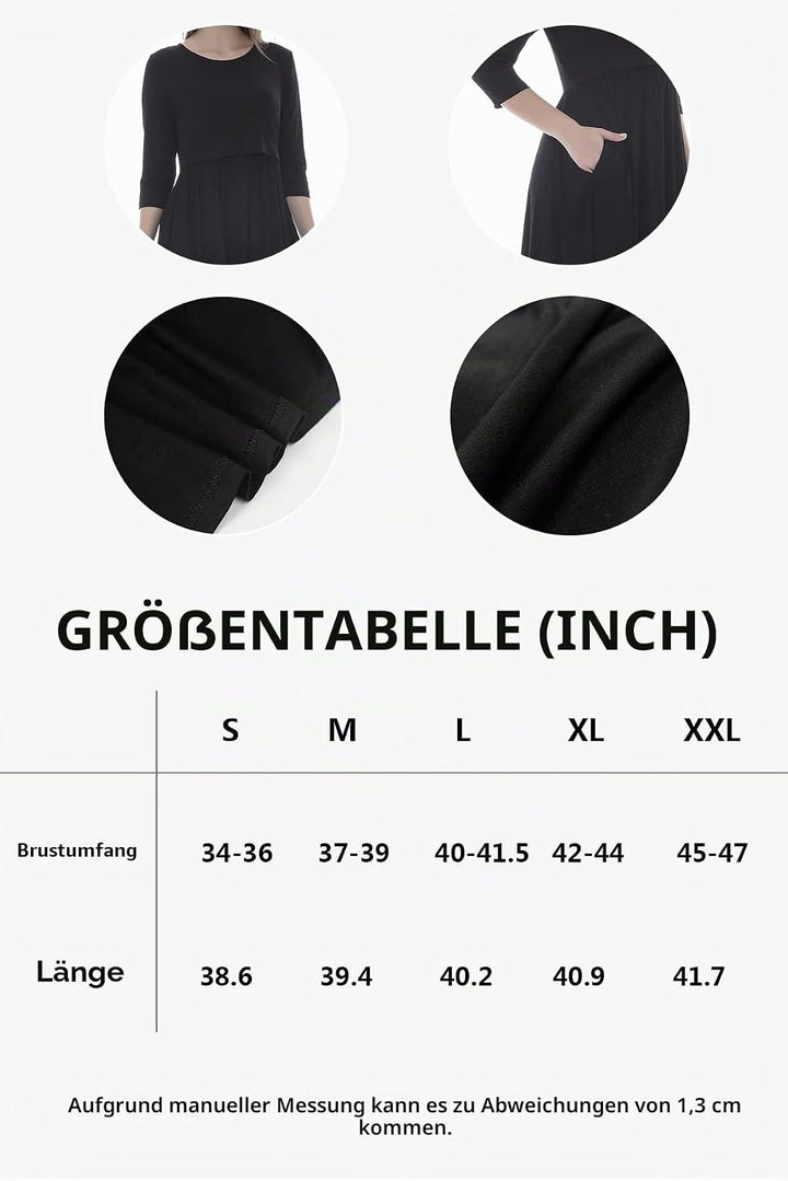 Smallshow Damen Schwangerschaftskleid Umstandsmode Kleide Umstandskleide Stillkleide Schwarz S, Schw