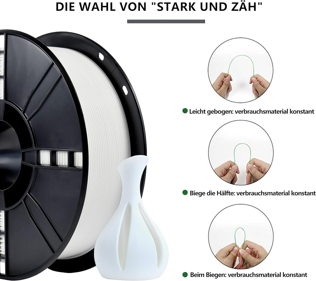 iBOSS PLA Plus (PLA+) 3D-Drucker Filament 1,75mm, Massgenauigkeit +/- 0,02 mm 1 kg Spule (2,2 LBS),