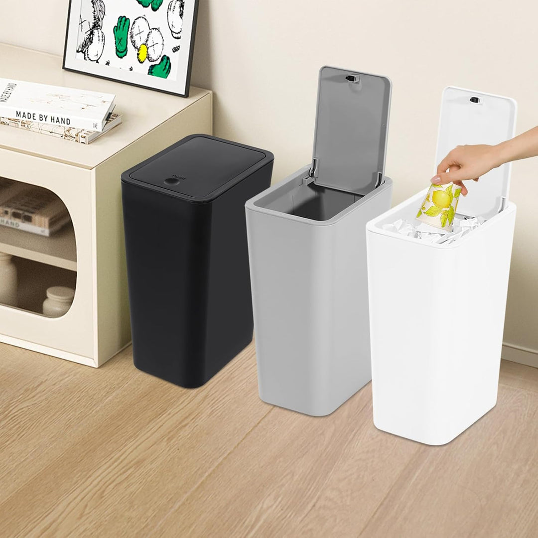 Mülltrennsystem, Mülleimer Küche 3er Set 27L, Sammelbehälter mit Deckel, Müllsystem Küche, 22.2x15.7
