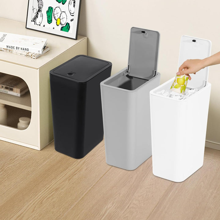 Mülltrennsystem, Mülleimer Küche 3er Set 27L, Sammelbehälter mit Deckel, Müllsystem Küche, 22.2x15.7
