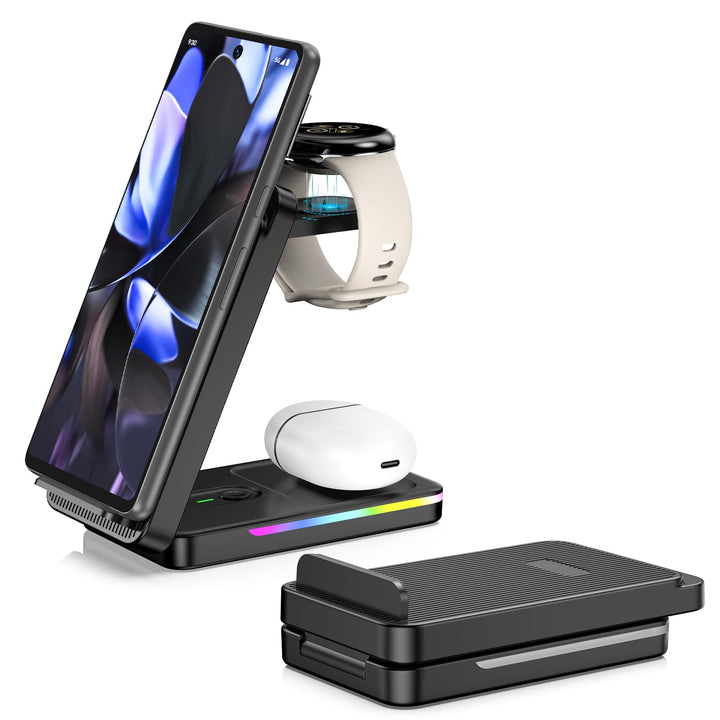 Induktive Ladestation für Google Pixel Watch 3/2, 3 in 1 Google Pixel Ladegerät für Google 10/9/9 Pr