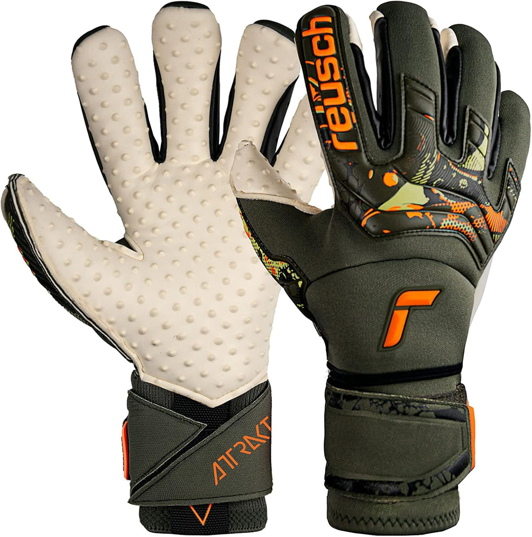 Reusch Attrakt Speedbump Ortho-tec warthandschuhe 8.5 Desert Green / Shock orng, 8.5 Desert Green /